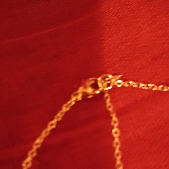 Source Unknown Gold Necklace with Crystal Drop - Picture 3 of 7